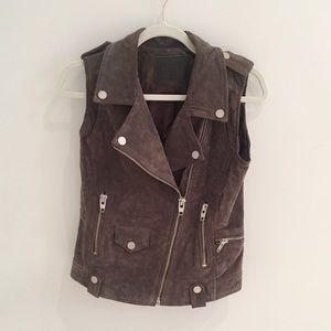 NWOT Blank NYC Gray Suede Moto Vest
